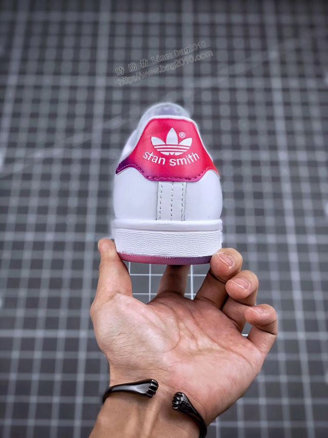 Adidas白鞋 EG8133 漸變水晶 阿迪達斯休閒板鞋 男女同款  hdx13298